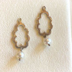 Silver and pearl dangle Pandora earring charms